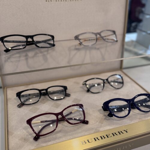 Designer frames such as Burberry and Gucci available at Skokie and Highland Park optical shops